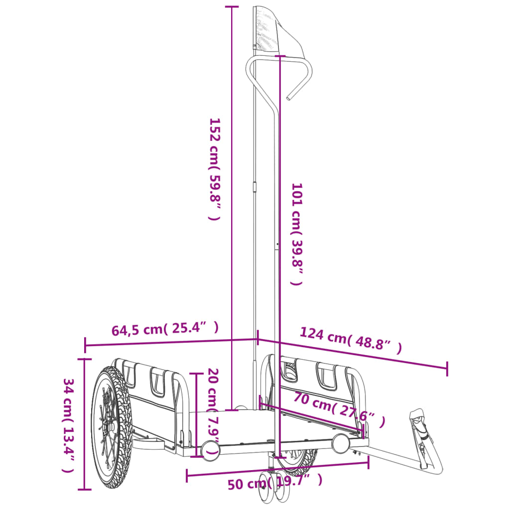 cykeltrailer oxfordstof og jern grøn