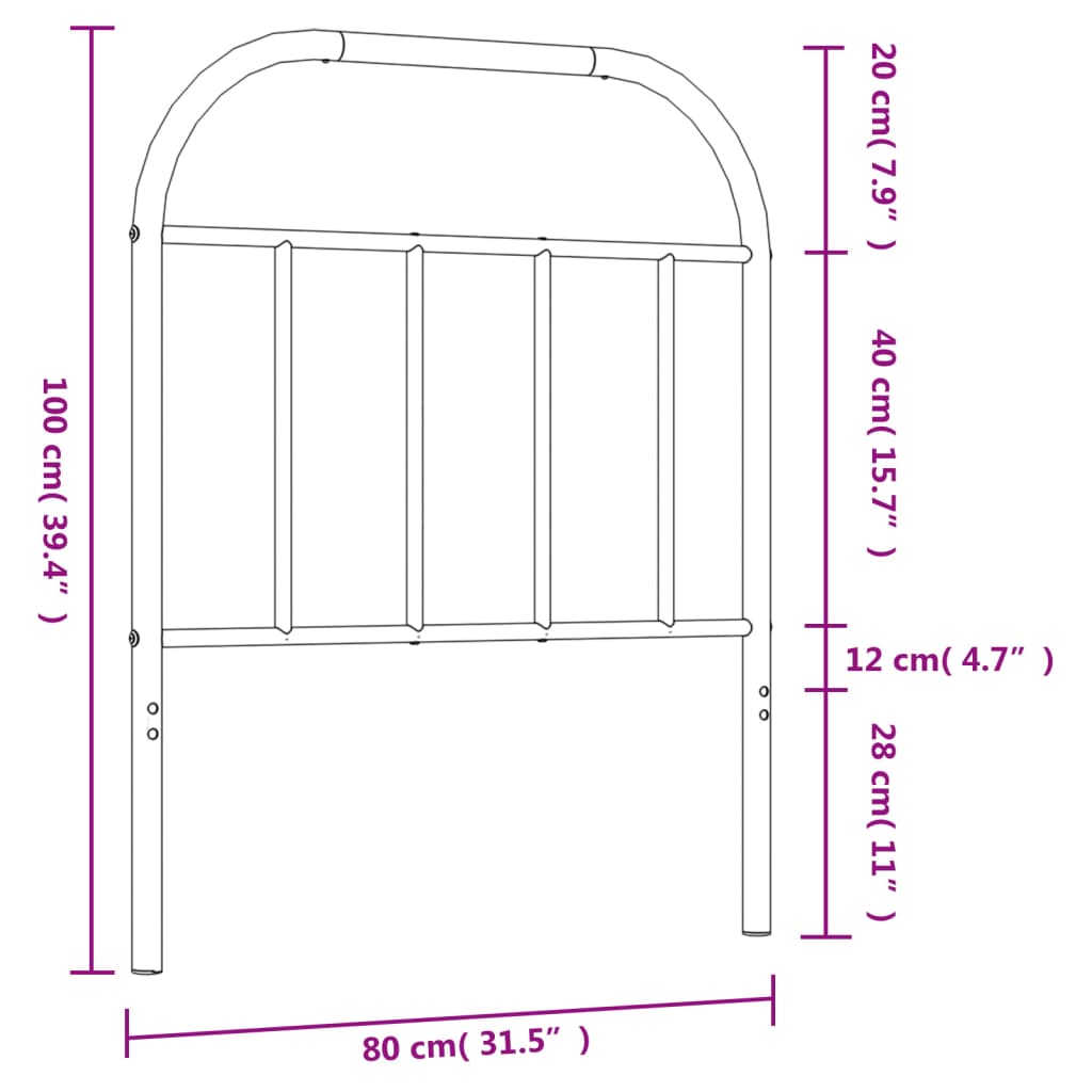 udskiftningsgavl 75 cm metal hvid