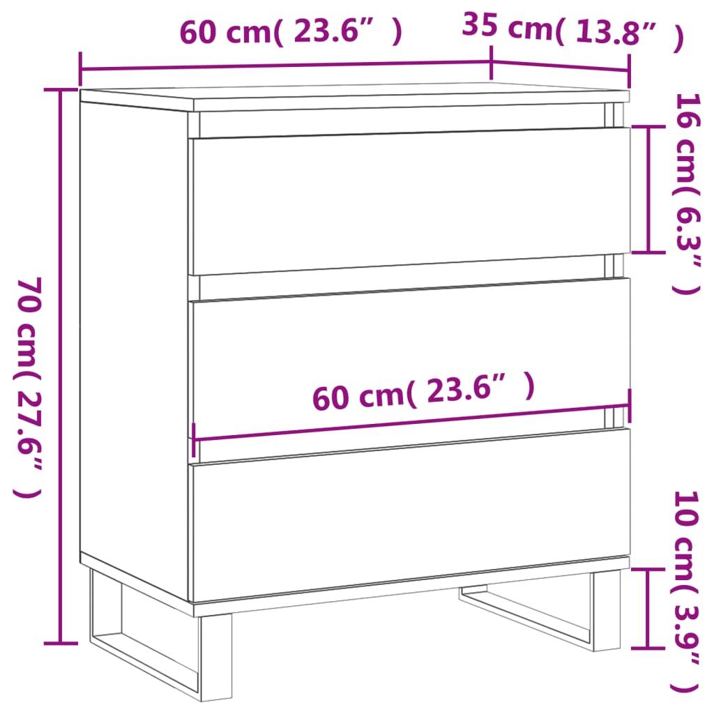 skænk 60x35x70 cm konstrueret træ betongrå