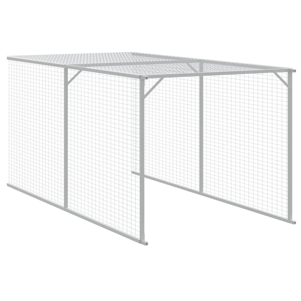 hønsehus m. løbegård 117x1017x123 cm galvaniseret stål antracit