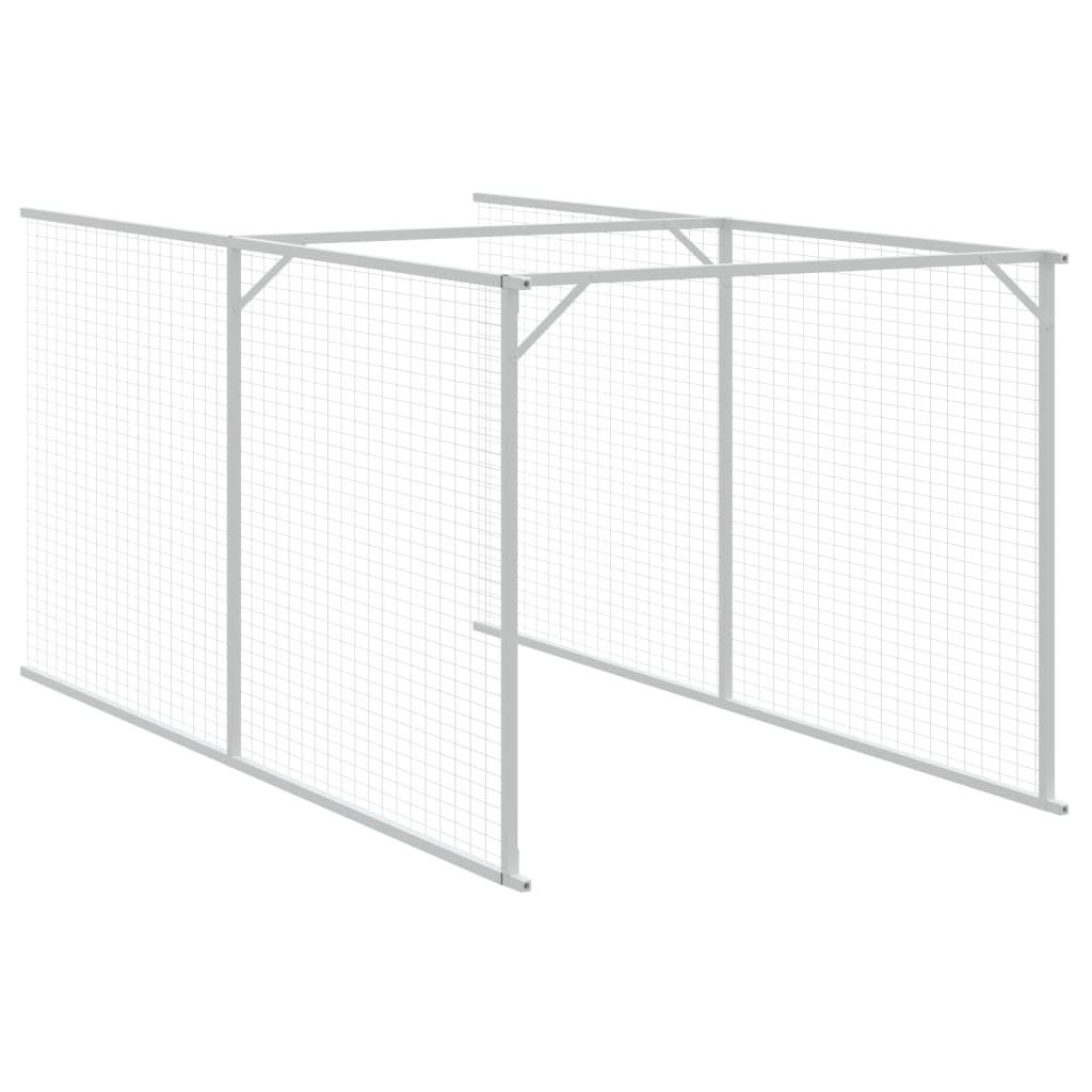 hundehus m. løbegård 110x1221x110 cm galvaniseret stål antracit