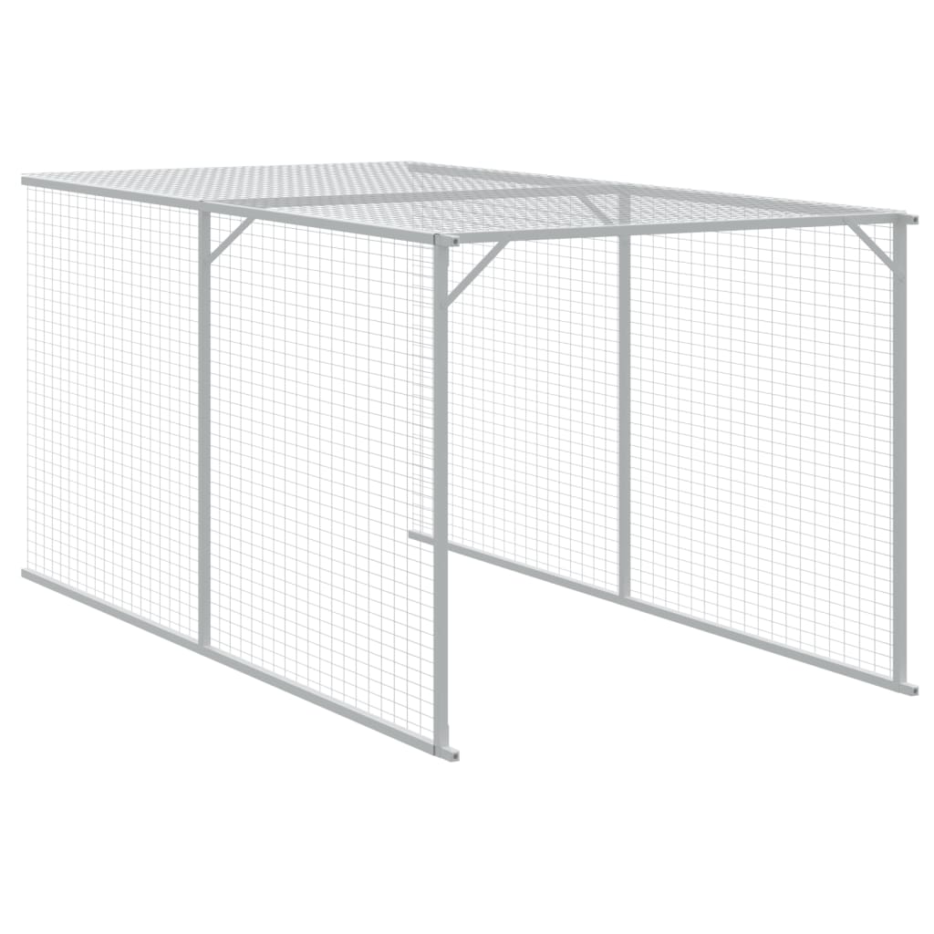 hønsehus m. løbegård 110x1221x110 cm galvaniseret stål antracit