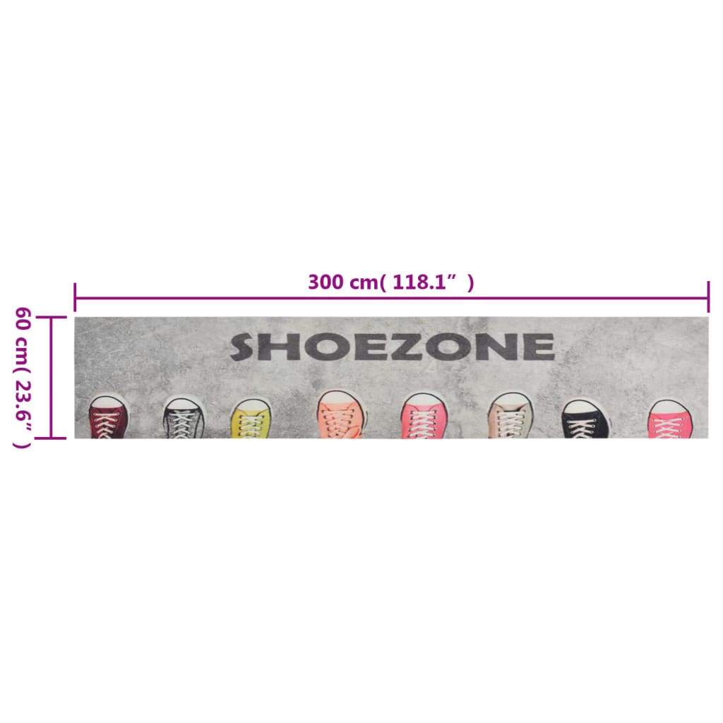 køkkentæppe 60x300 cm Shoezone-design vaskbart fløjl