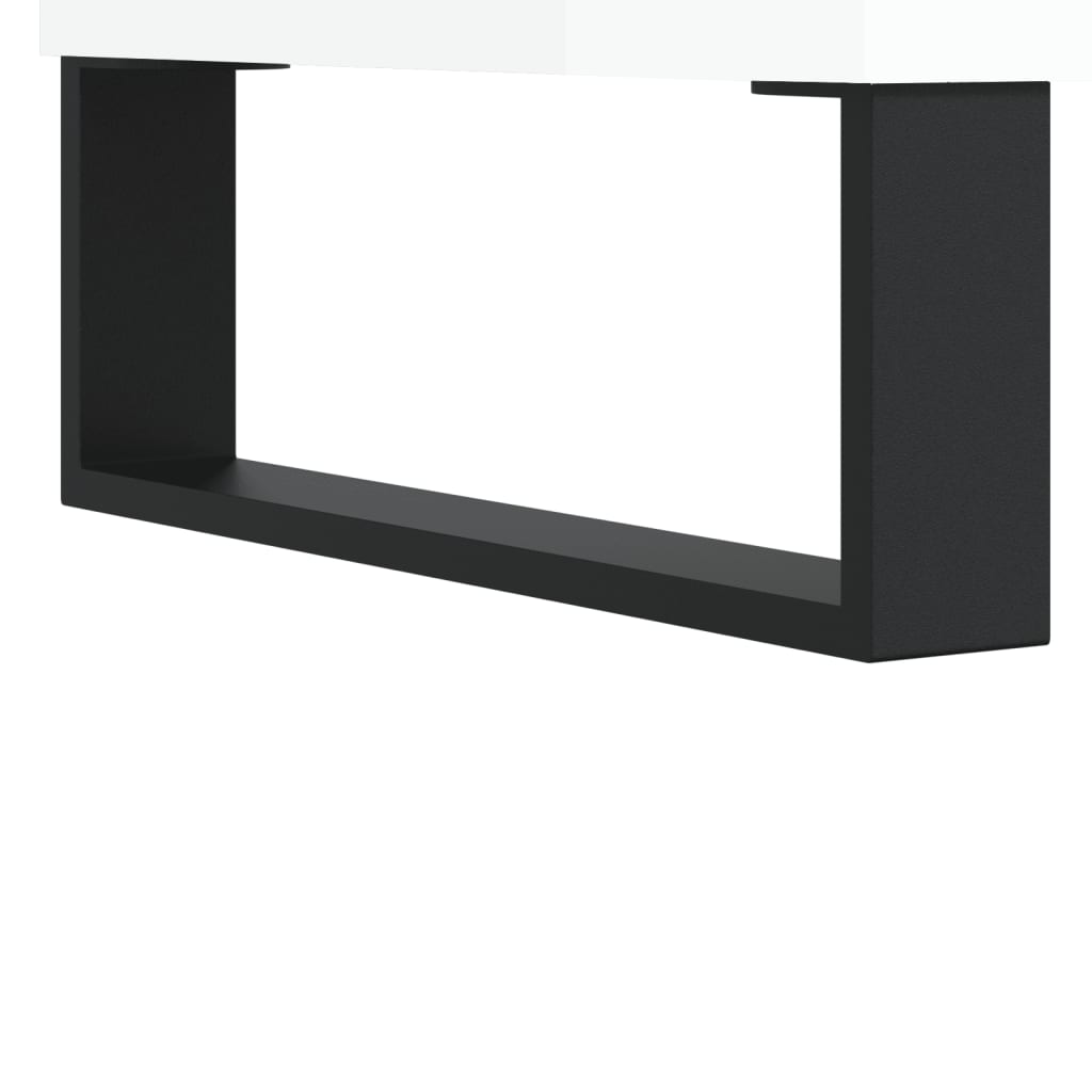 skænk 69,5x34x90 cm konstrueret træ hvid højglans
