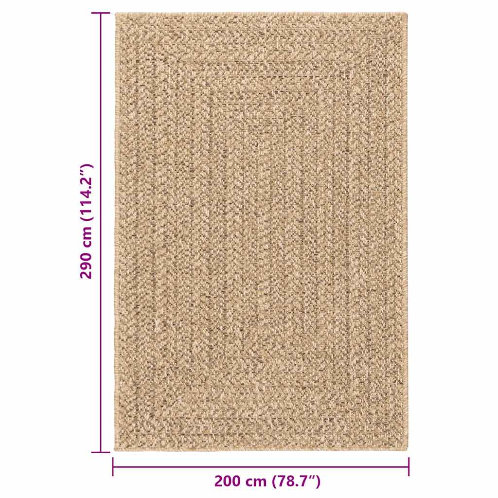 gulvtæppe ZIZUR 200x290 cm jute-look indendørs og udendørs