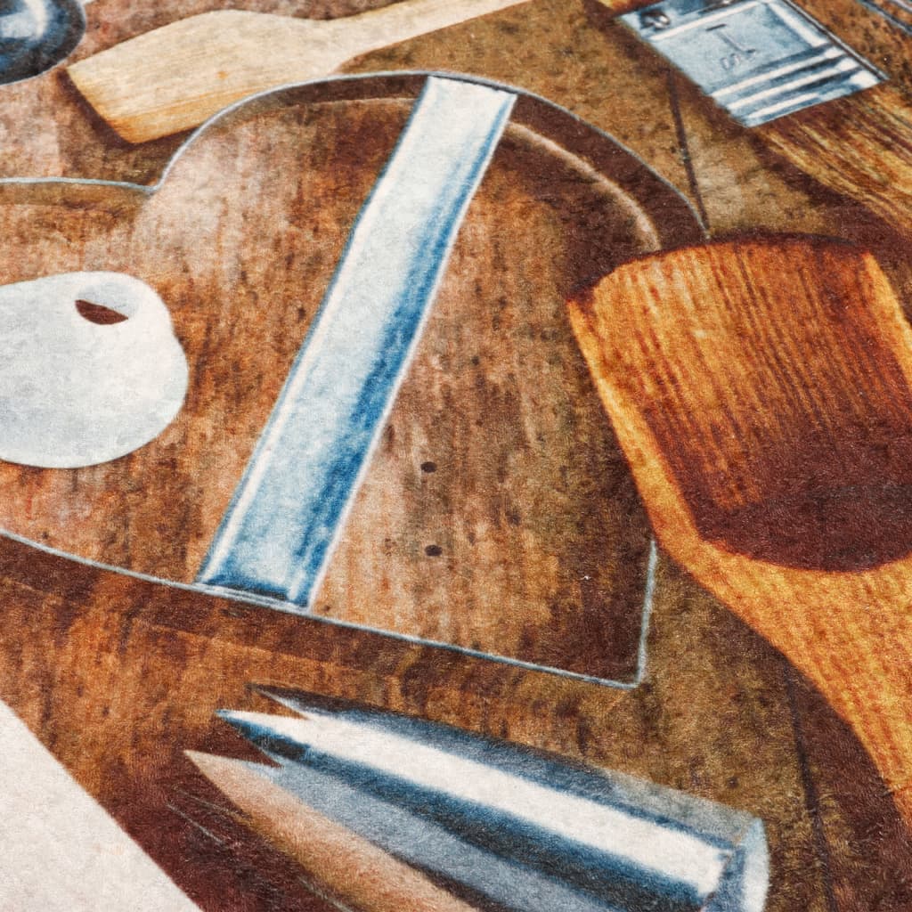 køkkentæppe 60x180 cm vaskbart flerfarvet