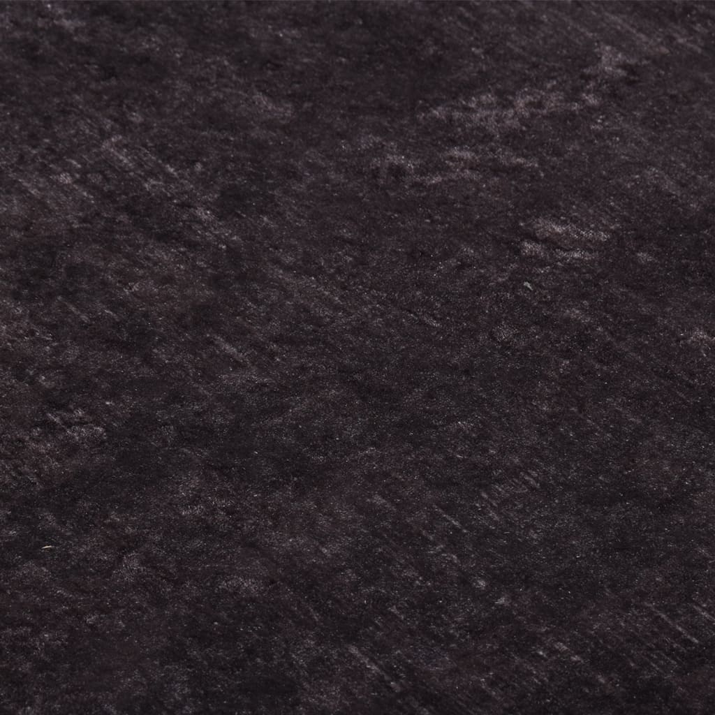 gulvtæppe 400x300 cm vaskbart sort + guldfarvet
