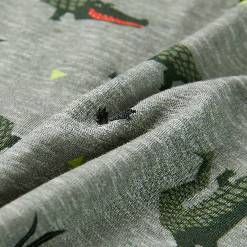 T-shirt til børn str. 116 lys kakimeleret