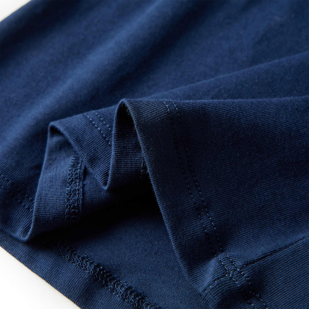 Langærmet T-shirt til børn str. 128 marineblå