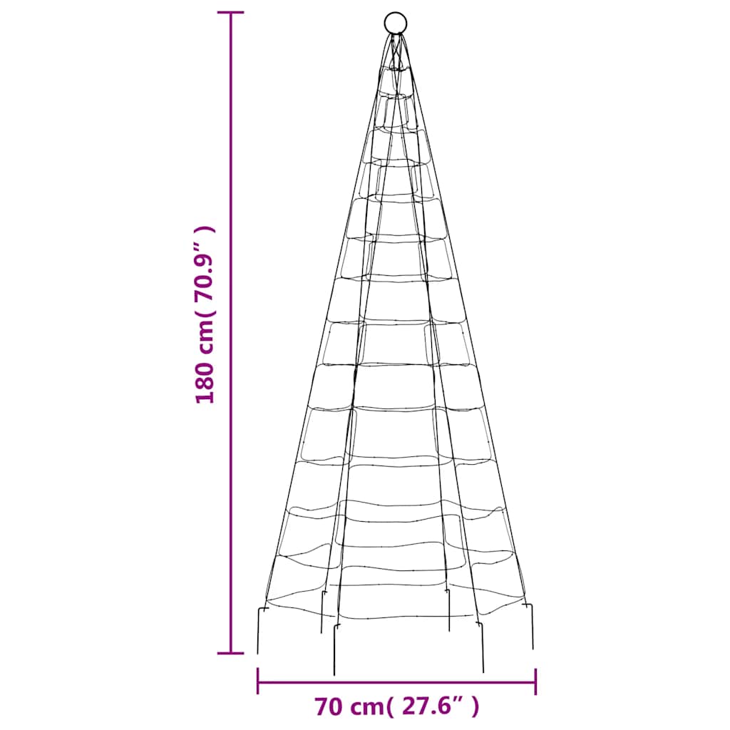 LED-juletræ 200 LED'er 180 cm varmt hvidt lys
