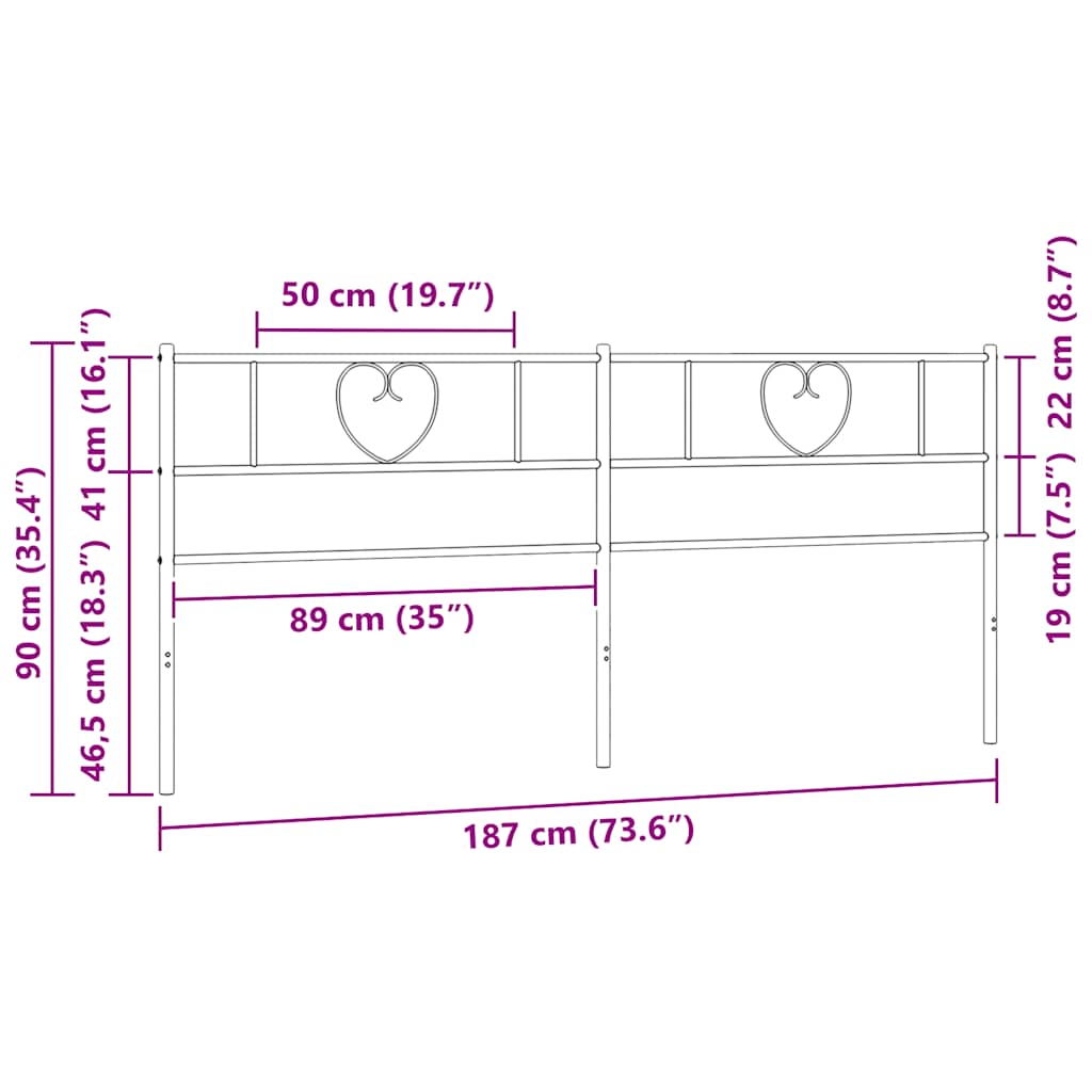 udskiftningsgavl 180 cm metal sort
