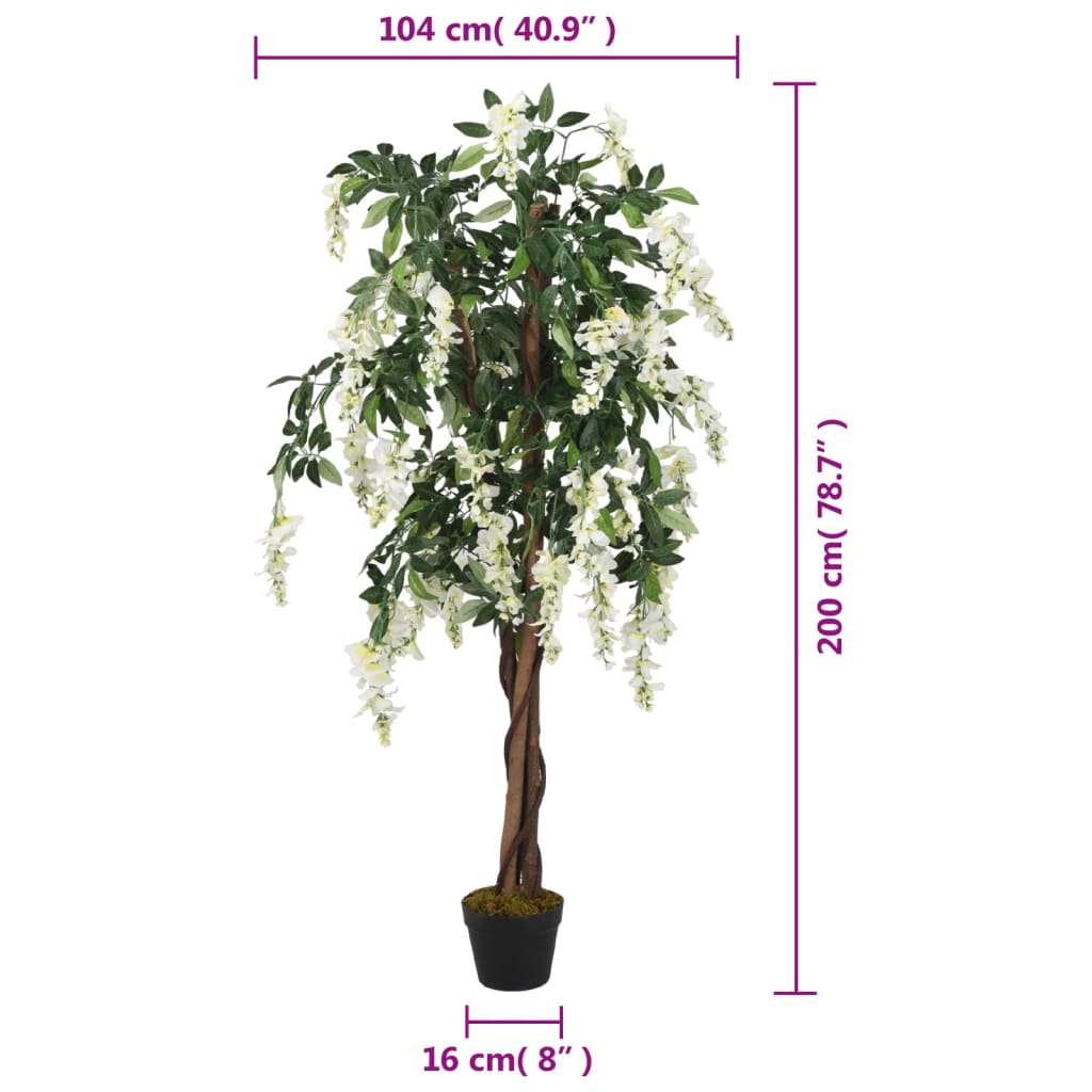 kunstig blåregn 1470 blade 200 cm grøn og hvid