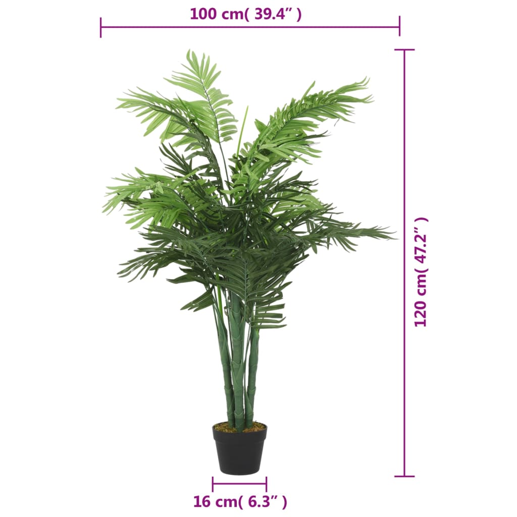 kunstig palme 28 blade 120 cm grøn