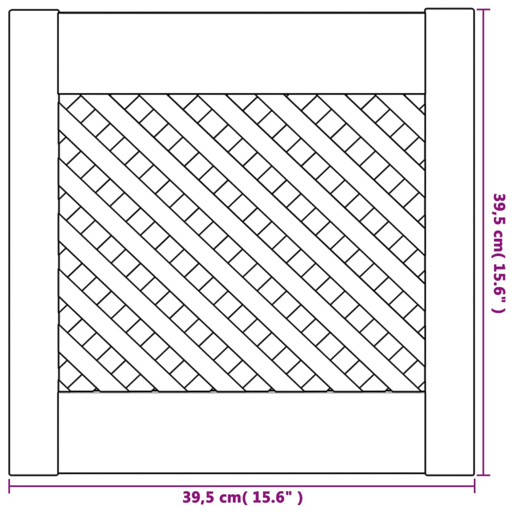 skabslåger 2 stk. 39,5x39,5 cm gitterdesign massivt fyrretræ