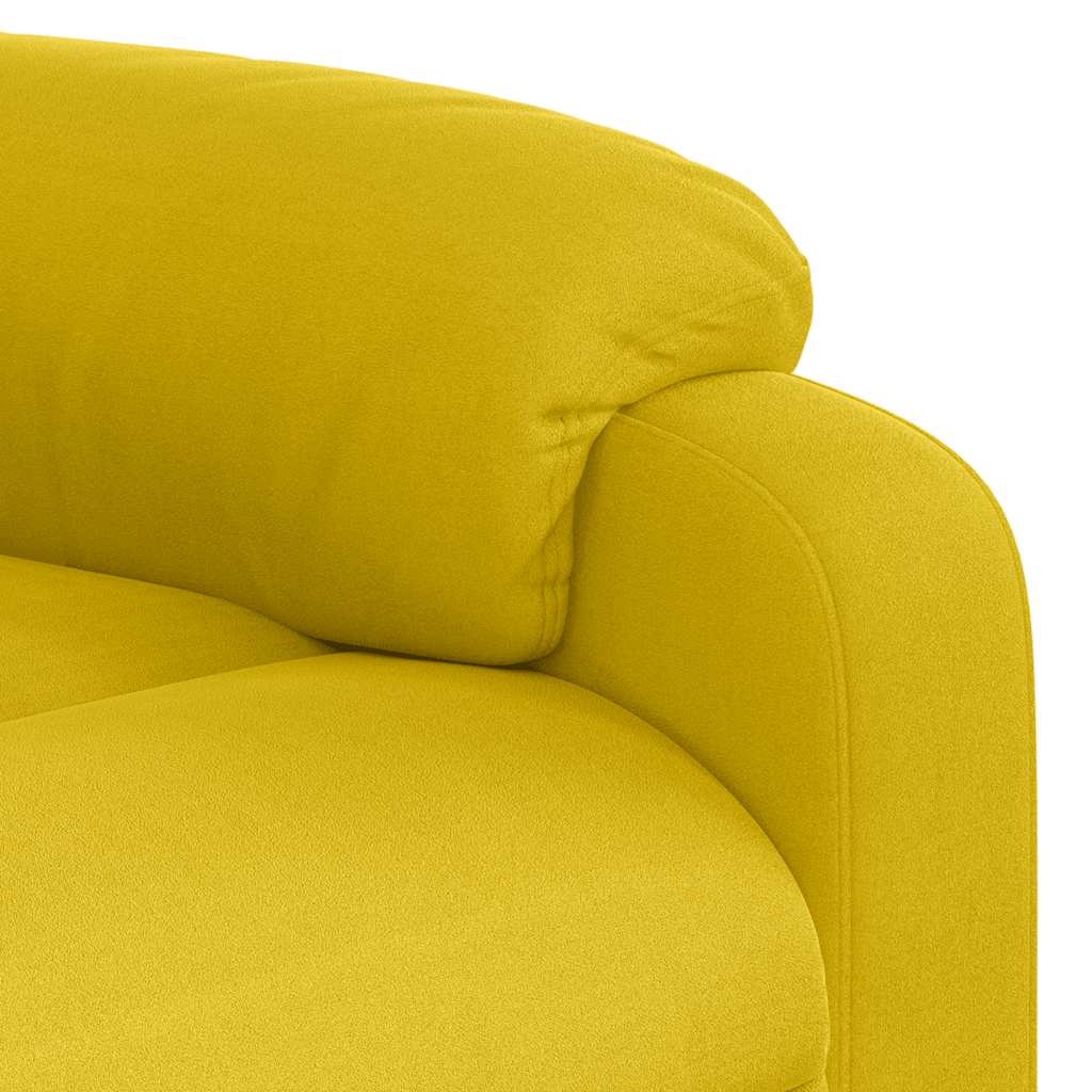 eldrevet lænestol velour gul