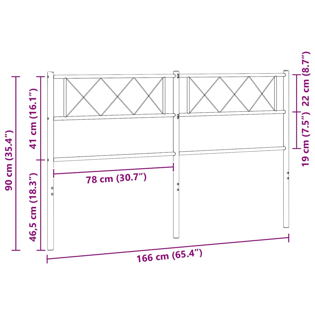 udskiftningsgavl 160 cm metal sort