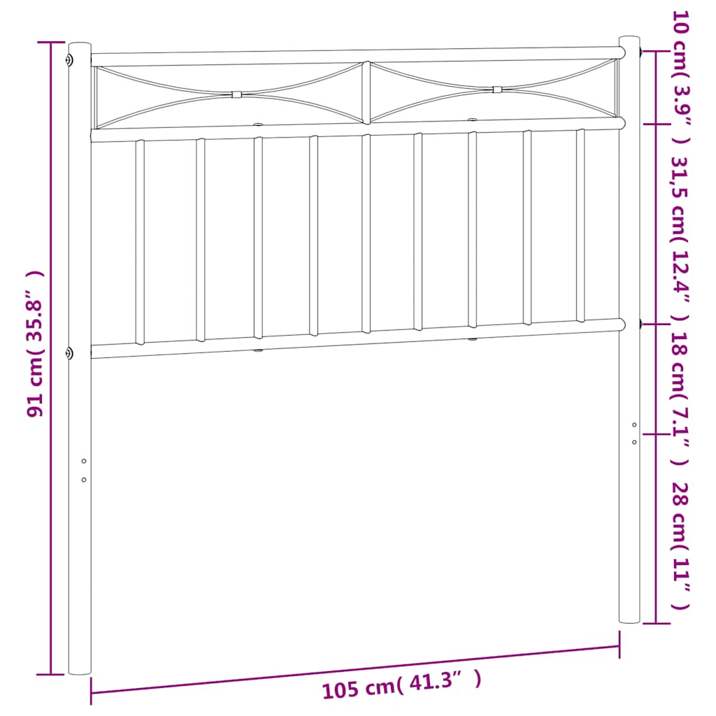 udskiftningsgavl 100 cm metal hvid