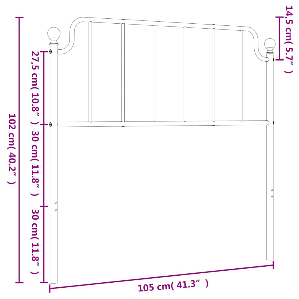 udskiftningsgavl 100 cm metal sort