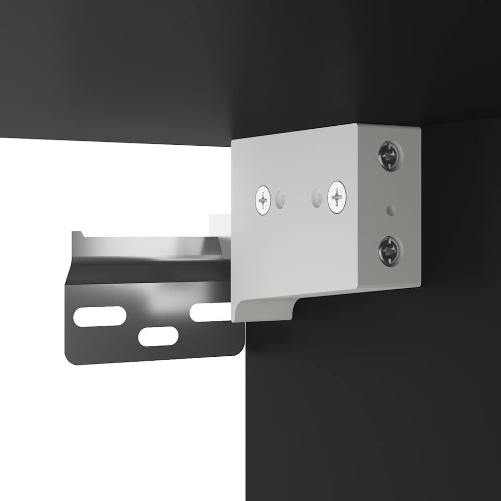 væghængt tv-bord med LED-lys 30x28,5x30 cm sort