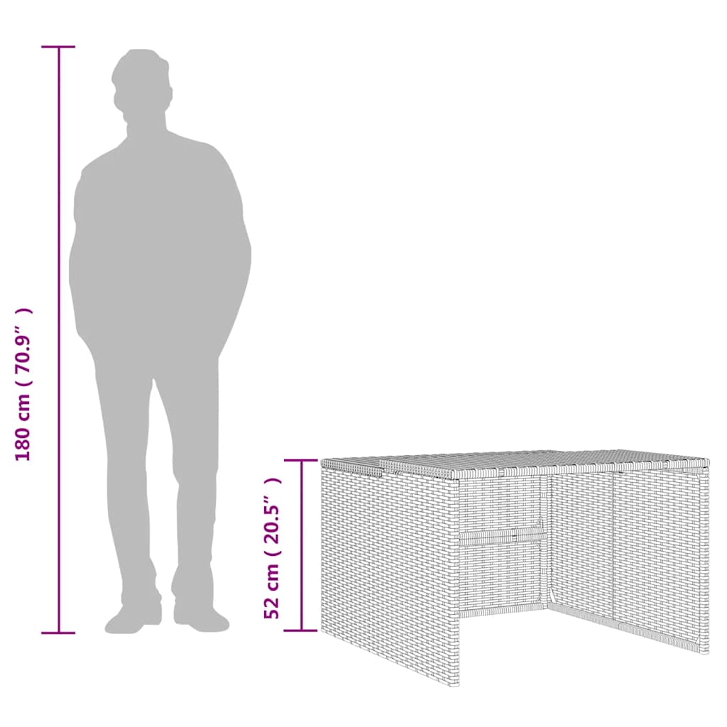 garage til robotplæneklipper 86x90x52/57 cm polyrattan beige