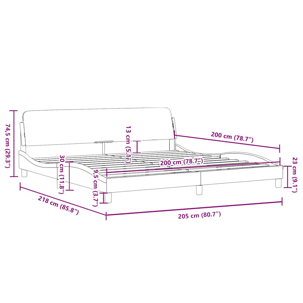 sengeramme Dover 200x200 cm stof gråbrun