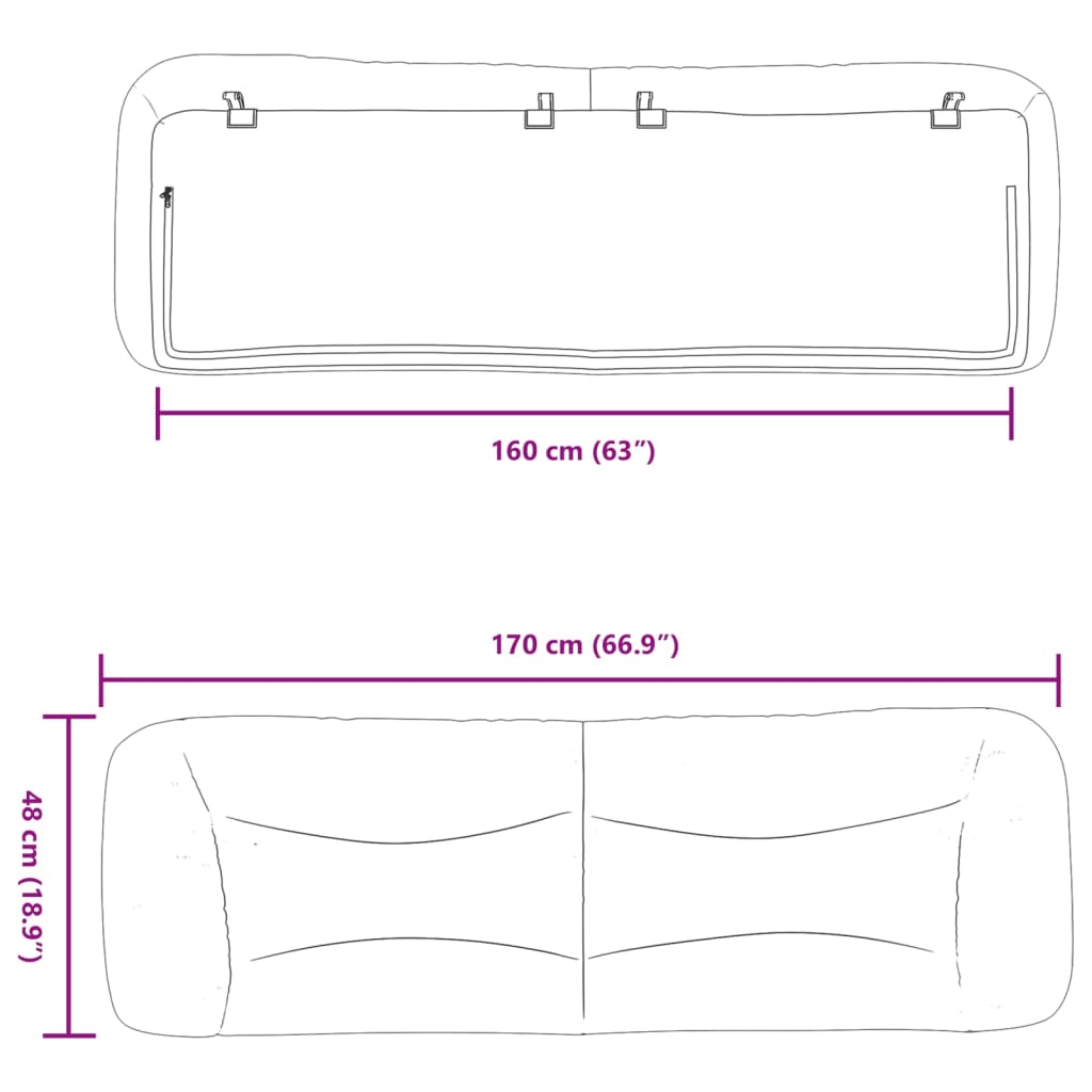 gavlpude Hvar 160 cm stof gråbrun