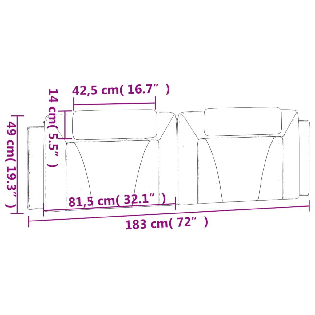 gavlpude Viana 183 cm kunstlæder hvid