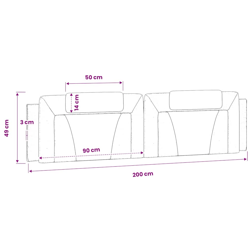 gavlpude Viana 200 cm kunstlæder cappuccinofarvet