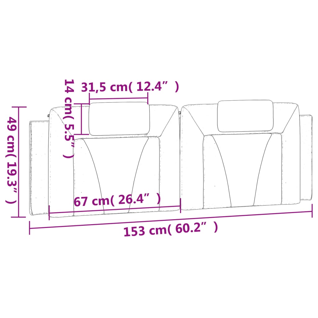 gavlpude Viana 152 cm kunstlæder hvid