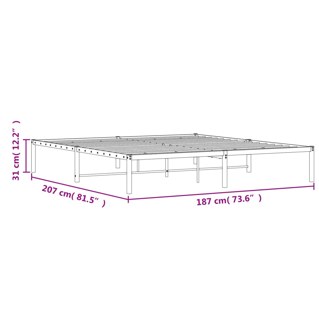 sengeramme 180x200 cm metal sort