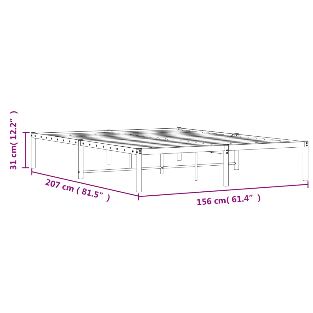 sengeramme 150x200 cm metal hvid