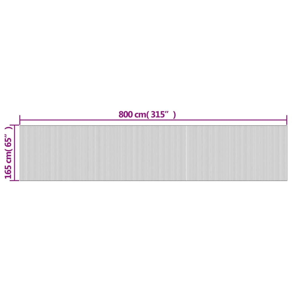 rumdeler bredde 800 cm højde 165 cm bambus mørkebrun