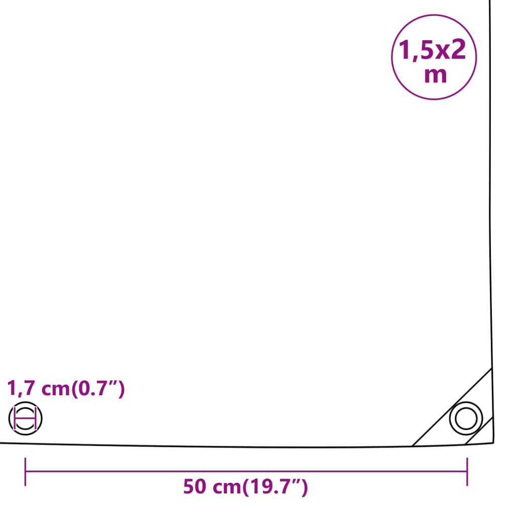 presenning 1,5x2 m 650 g/m² grøn