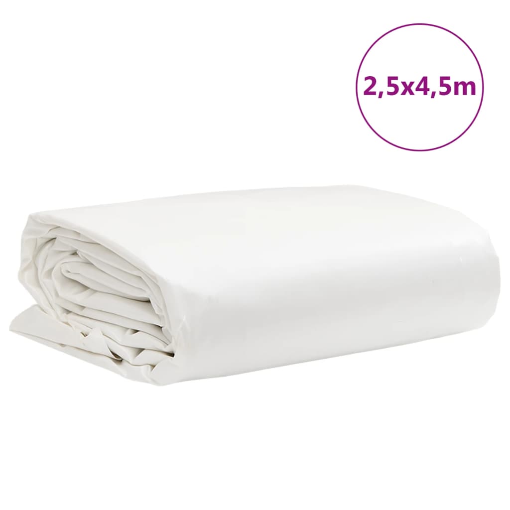 presenning 2,5x4,5 m 650 g/m² hvid