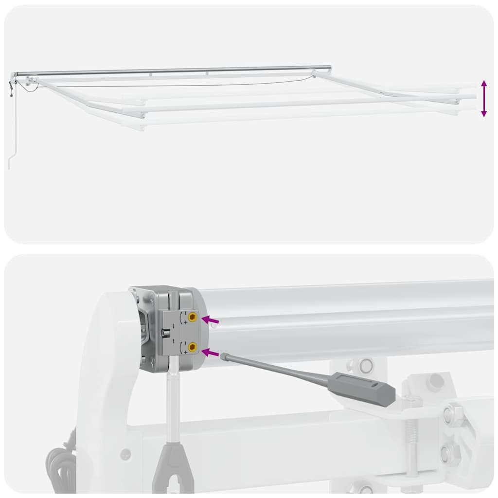 markise med LED-lys 500x300 cm automatisk betjening bordeaux