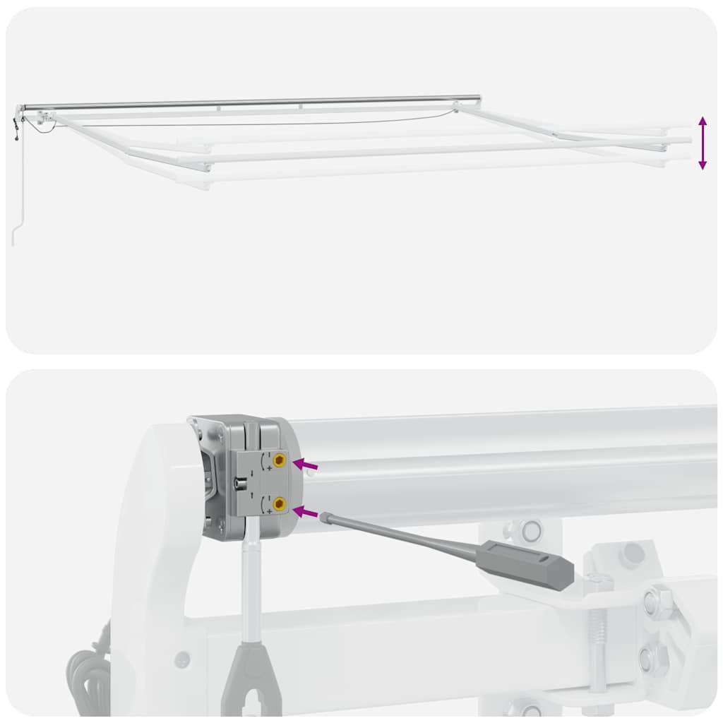 markise med LED-lys 400x300 cm automatisk betjening brun