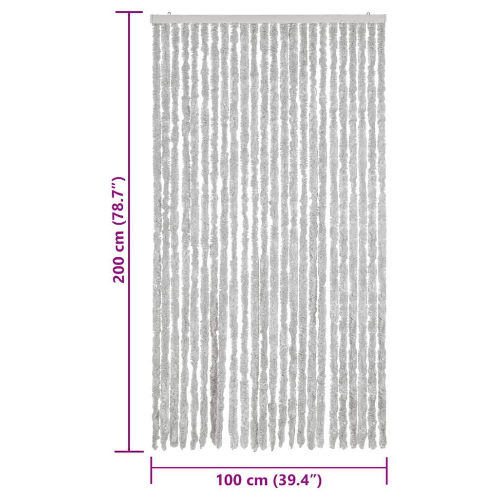 flueforhæng 100x200 cm chenille grå