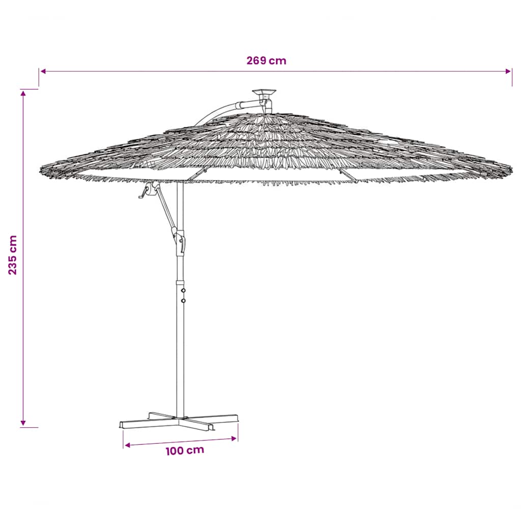 haveparasol med stålstang 269x269x235 cm grøn