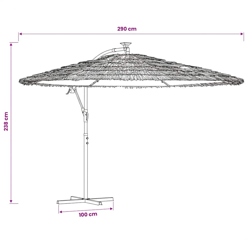 haveparasol med stålstang 290x290x238 cm brun