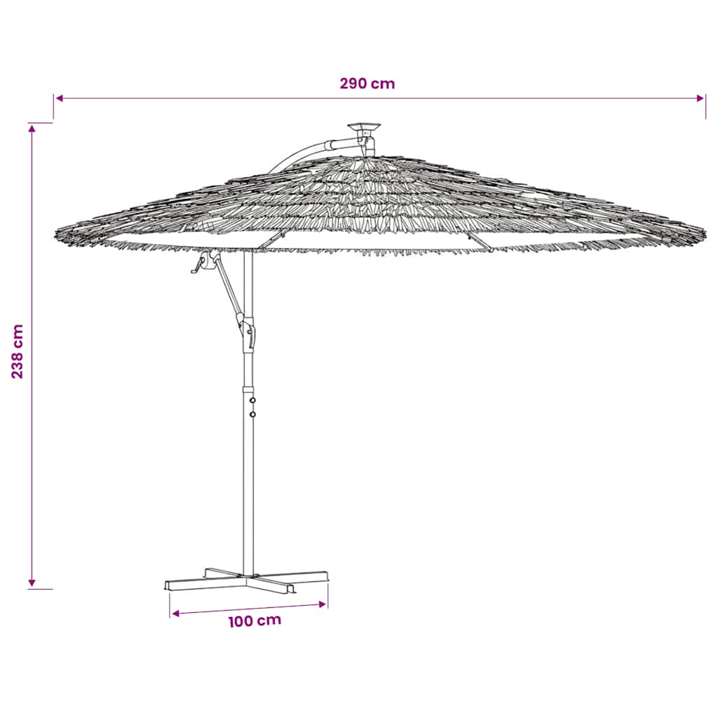 haveparasol med stålstang 290x290x238 cm hvid