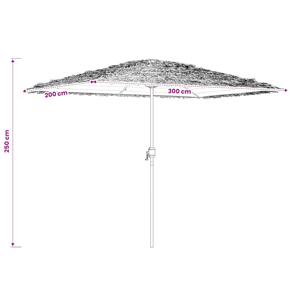 haveparasol med stålstang 300x200x250 cm hvid