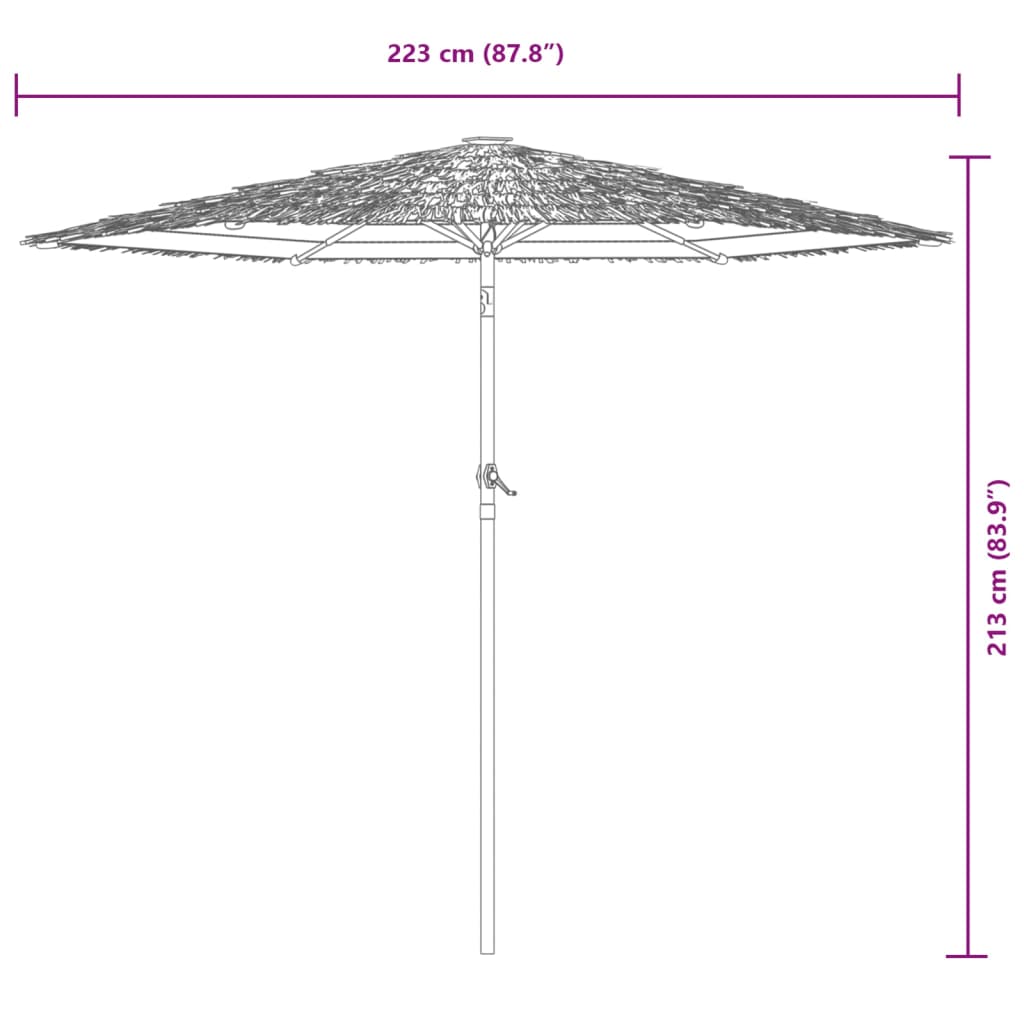 parasol med stålstang 223x223x213 cm brun