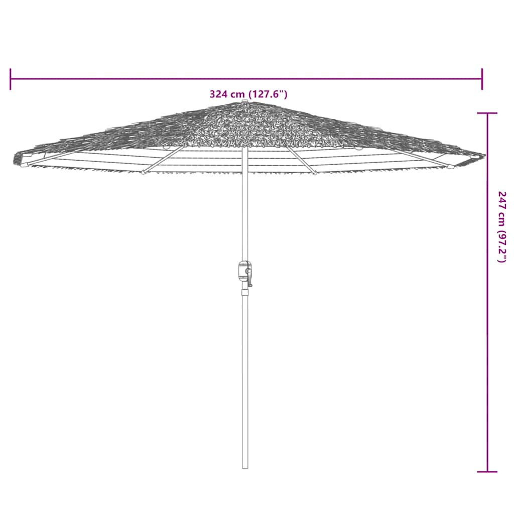haveparasol med stålstang 324x324x247 cm grøn