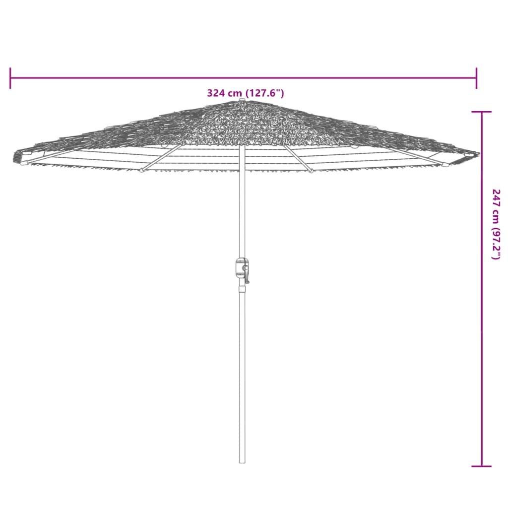 parasol med stålstang 324x324x247 cm hvid