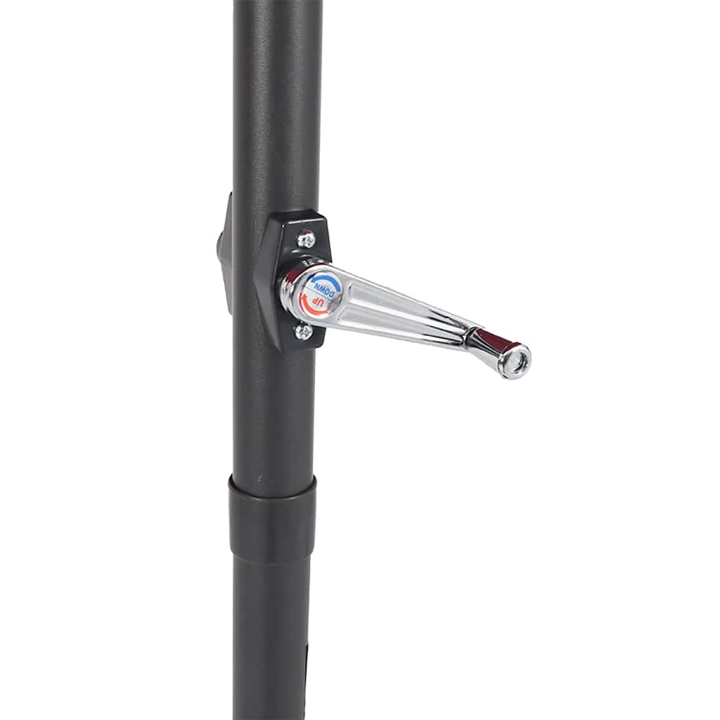 haveparasol med LED-lys og stålstang 288x288x225 cm brun