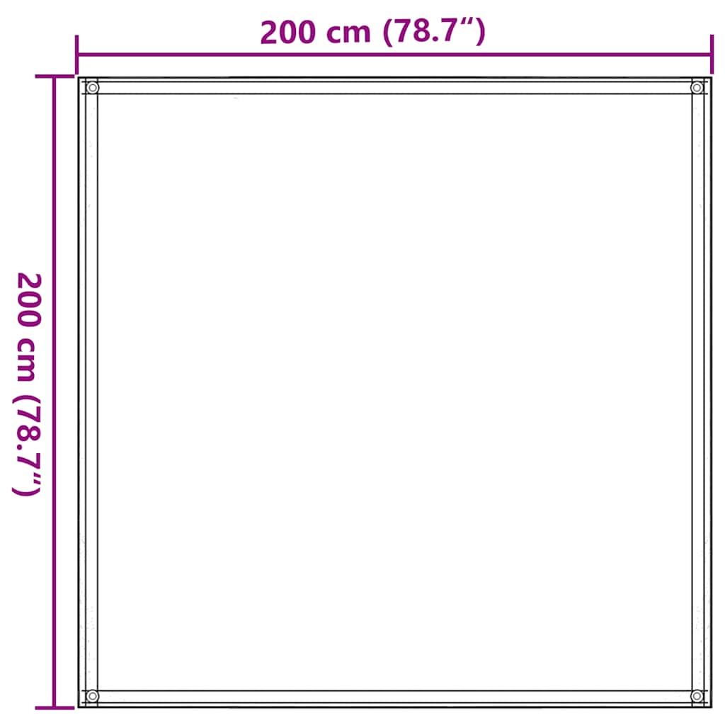 telttæppe 200x200 cm HDPE lysegrøn
