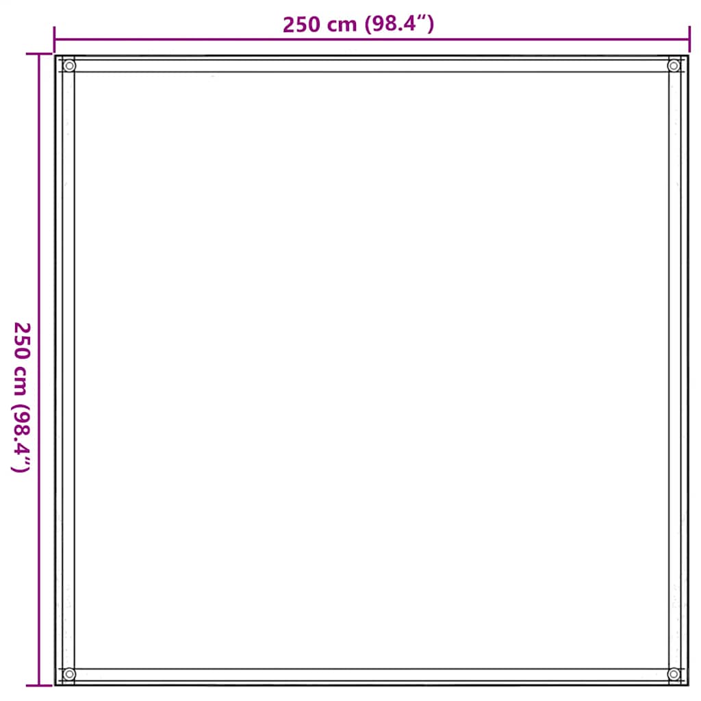 telttæppe 250x250 cm HDPE sandfarvet