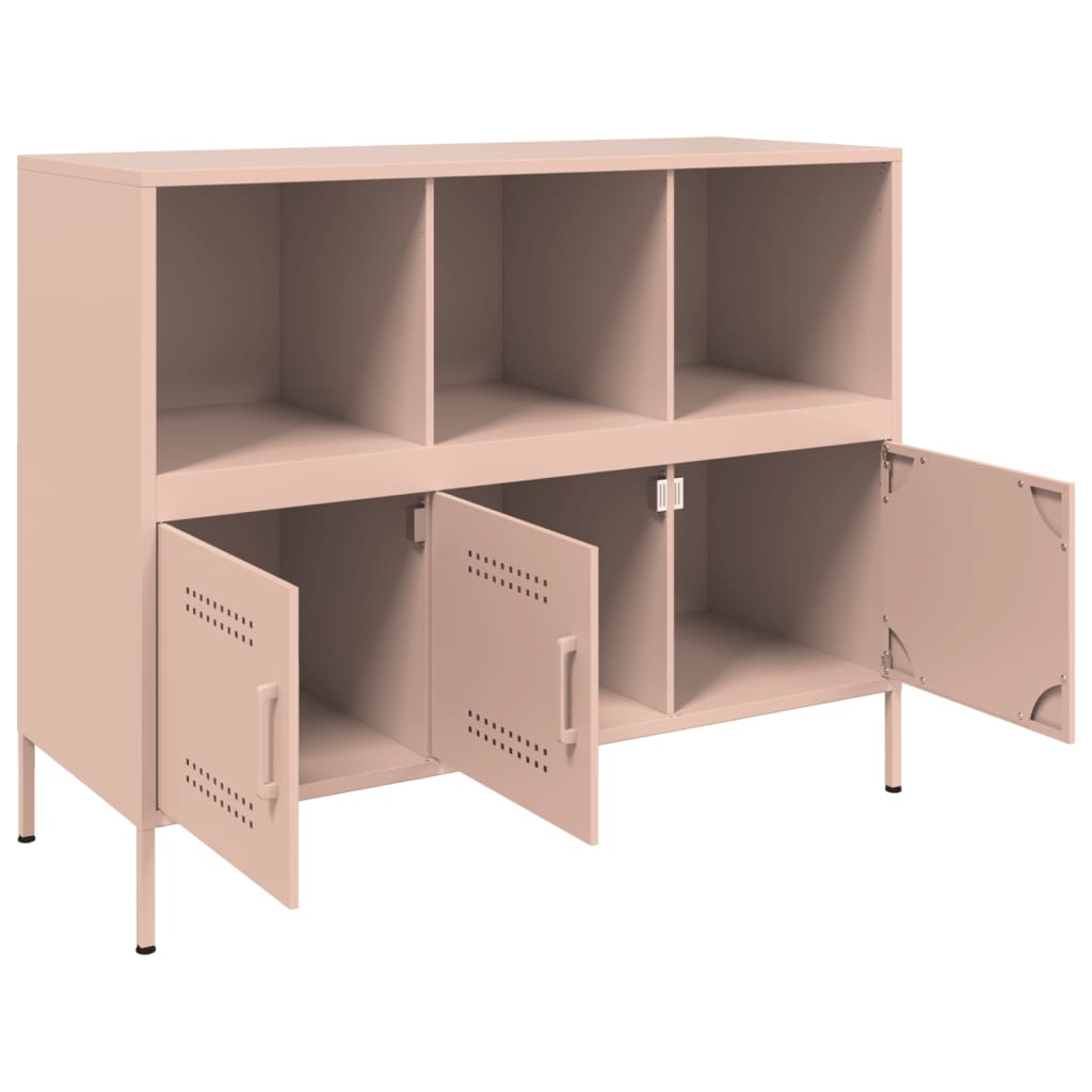 skab 100,5x39x79 cm stål lyserød