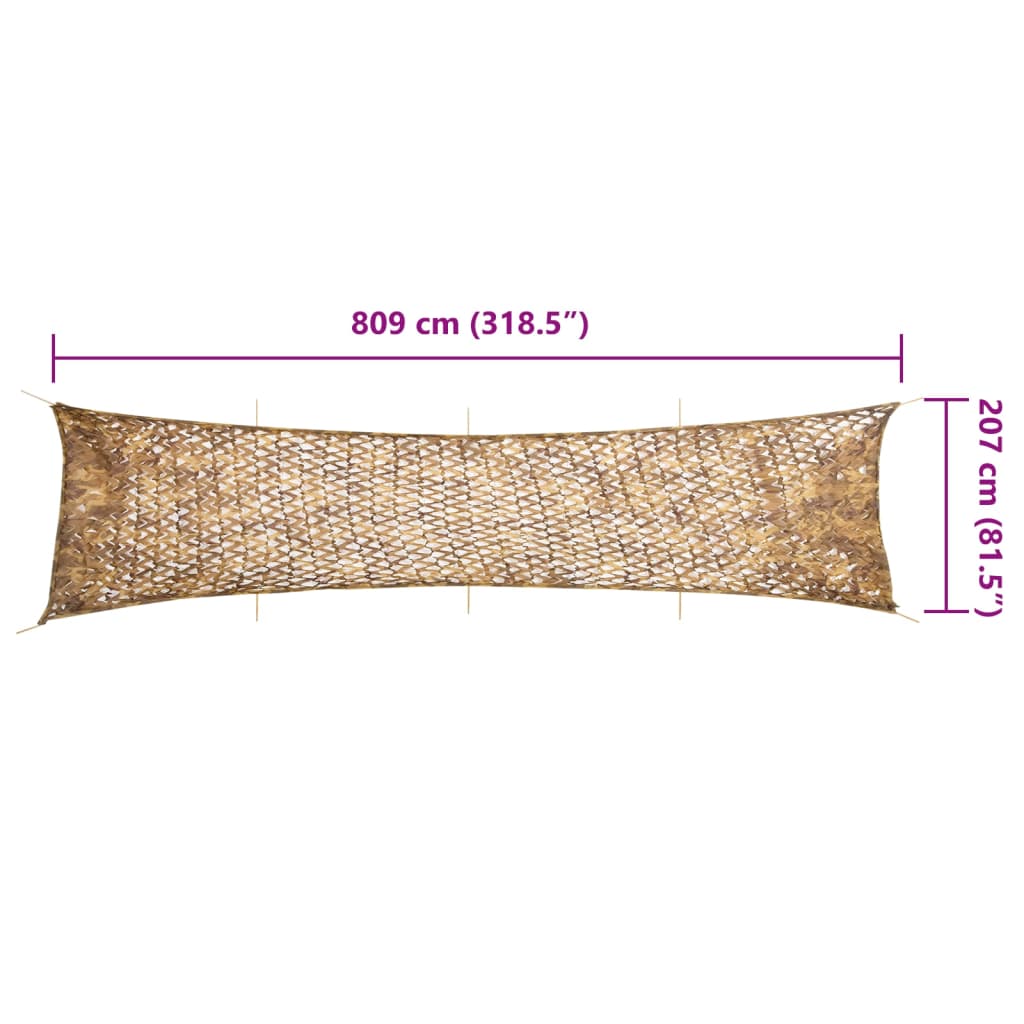 camouflagenet 809x207 cm med opbevaringspose sandfarvet