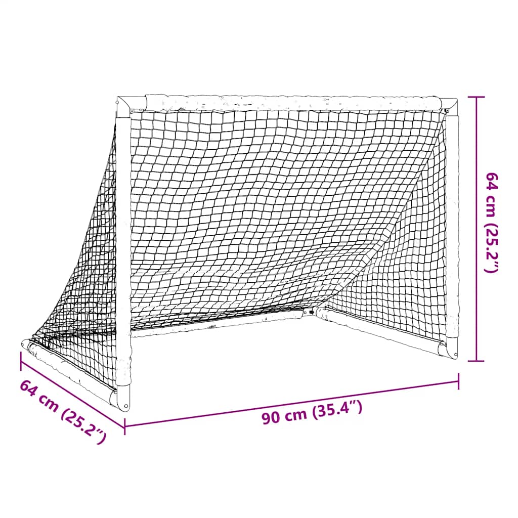 fodboldmål til børn 90x64x64 cm foldbart sort